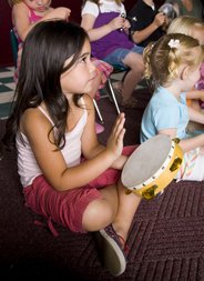 Girl playing music